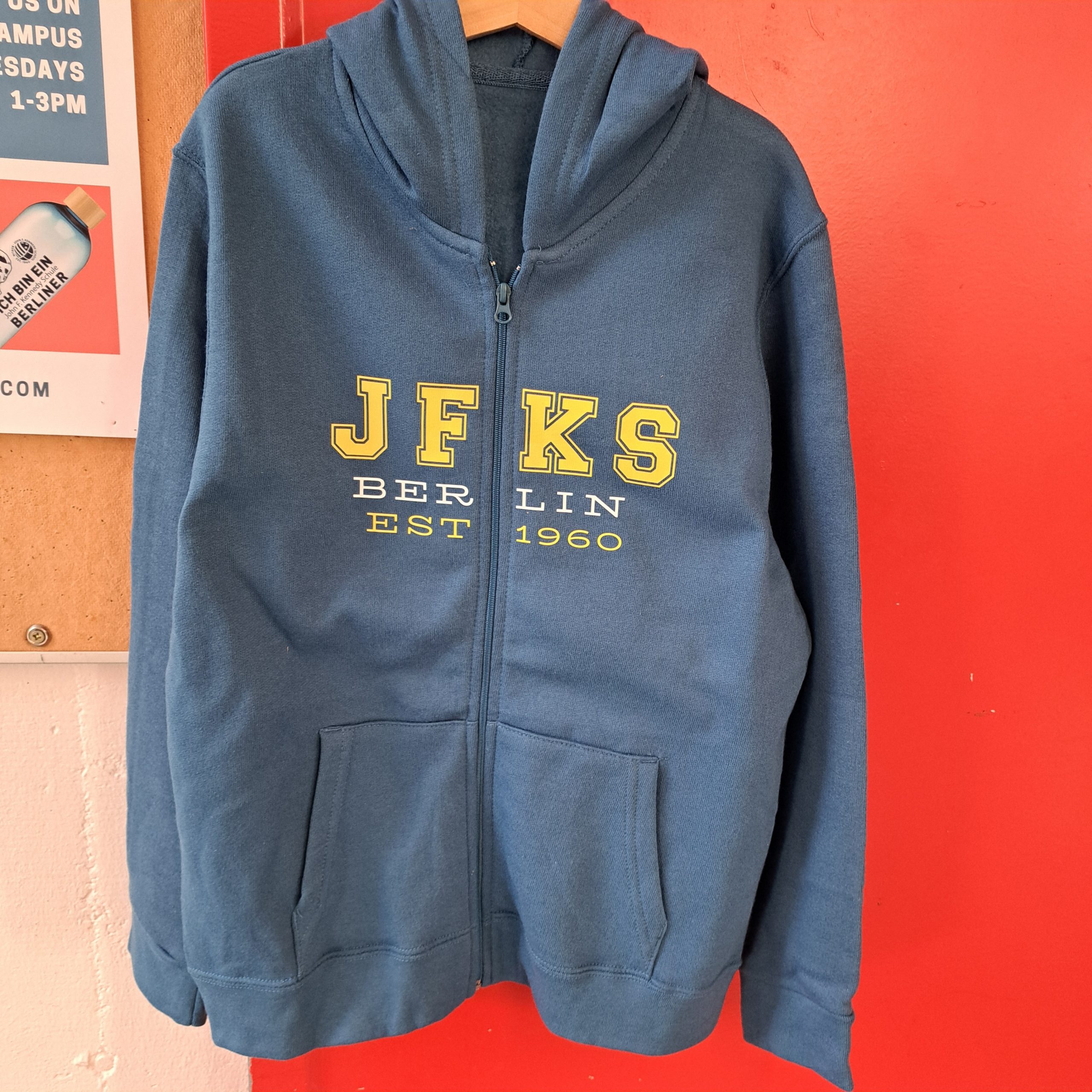 Kids’ Slate Blue Zip hoodies.